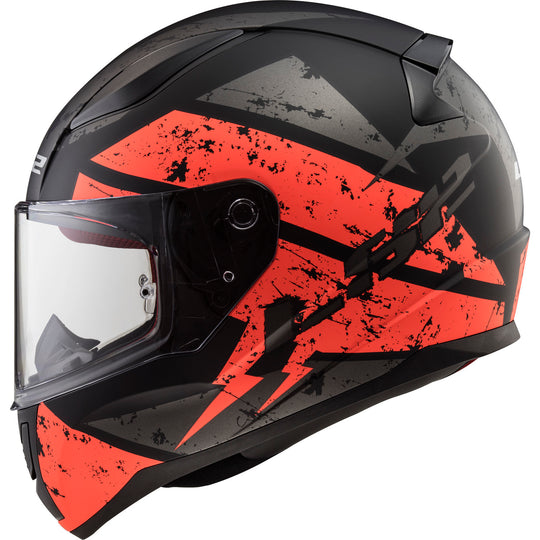 LS2 FF 353 Rapid Dead Bolt Matt Black Orange Helmet