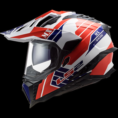 LS2 MX701 Explorer Atlantis Gloss White Red Blue Helmet