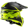 LS2 MX437 Fast Evo Roar Matt Black Gloss Hi Viz Yellow Helmet