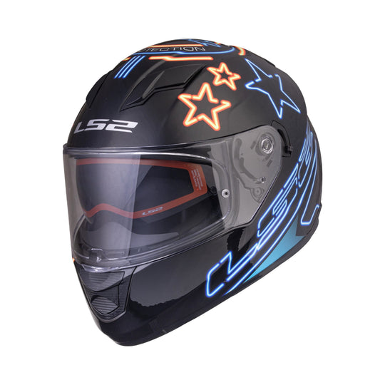 LS2 FF320 Stream Evo Neon Black Blue Fluro Orange Gloss Helmet
