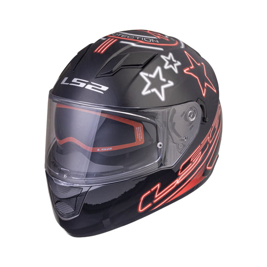 LS2 FF320 Stream Evo Neon Black Red Grey Gloss Helmet