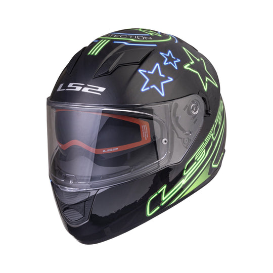 LS2 FF320 Stream Evo Neon Black Blue Fluro Green Gloss Helmet