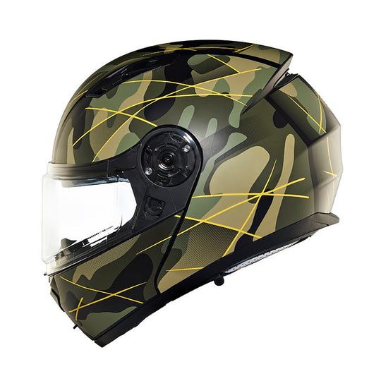 Royal Enfield Lightwing Modular Multi Camo Matt Black Olive Helmet