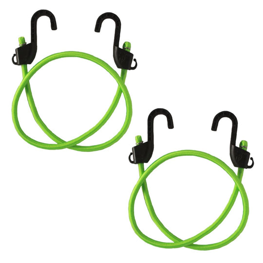 MOTOTECH Grappler Bungee Tie Down 36 inches Fluorescent Green 8mm Pack of 2