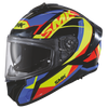 SMK Typhoon Style Matt Black Blue Yellow (MA254) Helmet