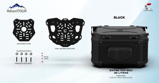 Carbon Racing Adventour Explorer Pro Top Box 36 LTR Black