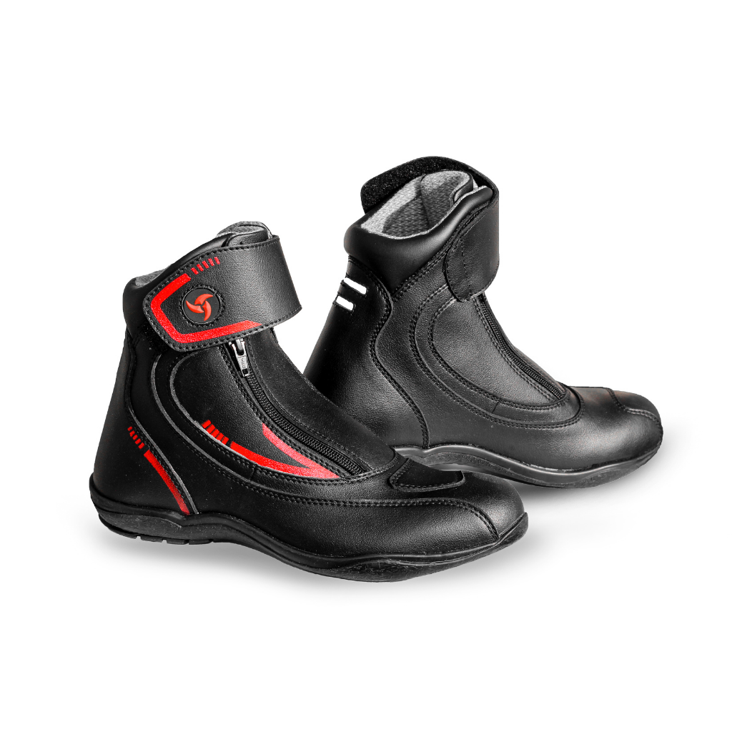 Raida Tourer Motorcycle Boots Black Red