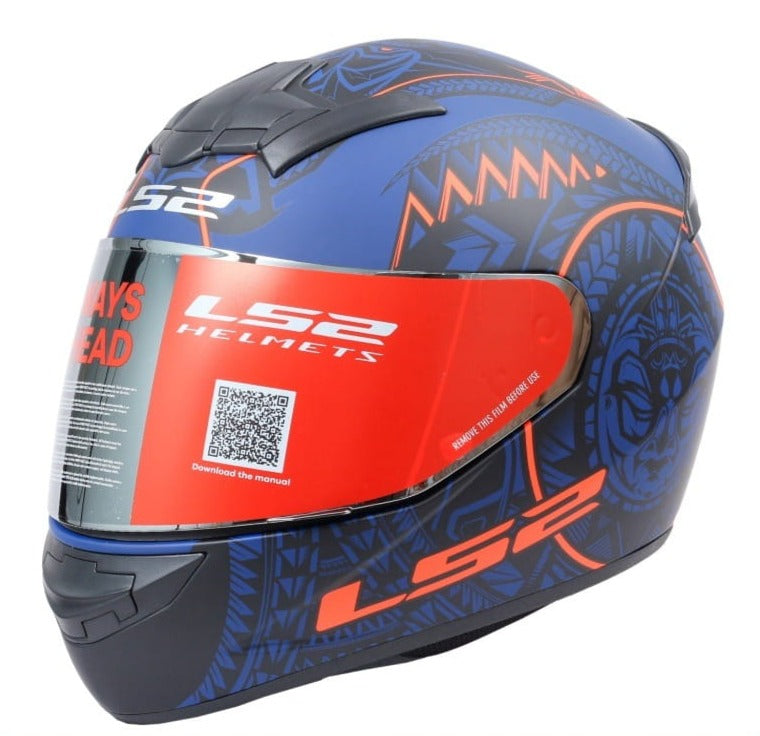 LS2 FF352 Takaroa Matt Black Blue Orange Helmet - Main Image
