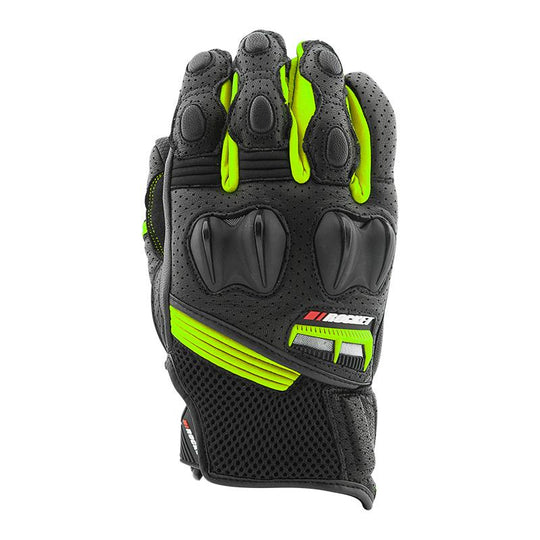 JOE ROCKET Speedmaster Air Leather / Mesh Short Gloves (Black Hi Viz)