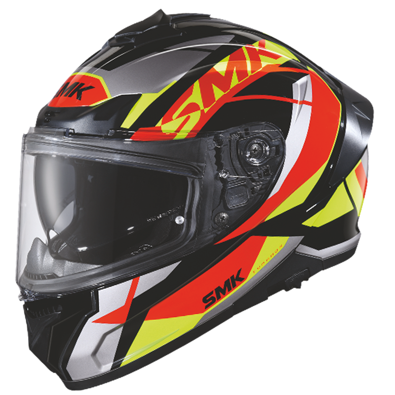SMK Typhoon Style Matt Black Red Yellow (MA234) Helmet