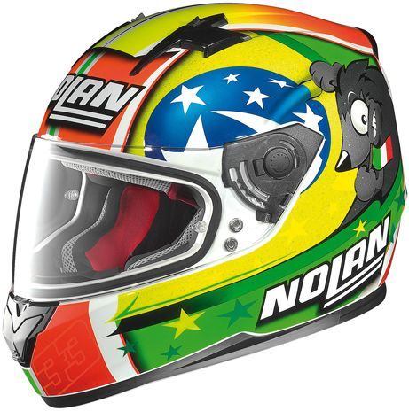 gemmed motorcycle helmet Nolan N64 Gem Replica Melandri Misano 65 Metal White Helmet– Moto Central