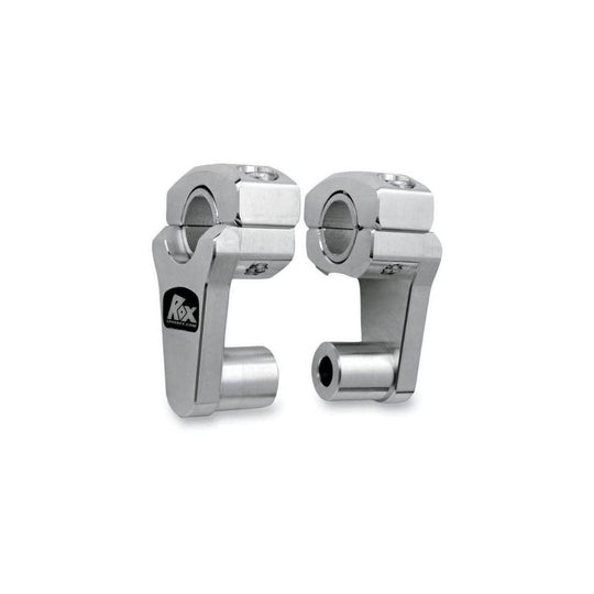 Rox Pivoting Handlebar Risers 51mm Rise, 22 & 28mm Handlebar Natural Aluminum (1R-P2SE)