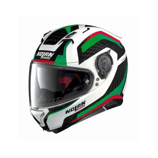 Nolan N87 Arkad N Com 41 Helmet Metal White Green