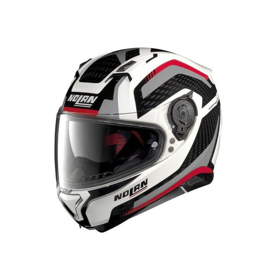 Nolan N87 Arkad N Com 43 Helmet Metal White Red