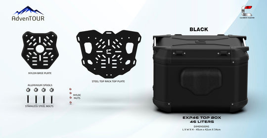 Carbon Racing Adventour Explorer Pro Top Box 46 LTR Black