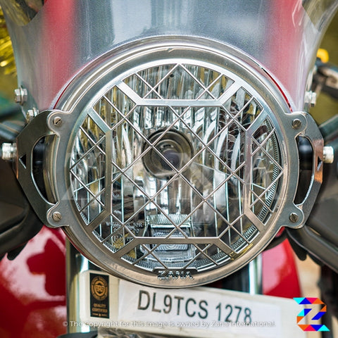 ZANA HEAD LIGHT GRILL TYPE-4 SILVER HIMALAYAN / BS6 (2016-2021) (ZI-8141)