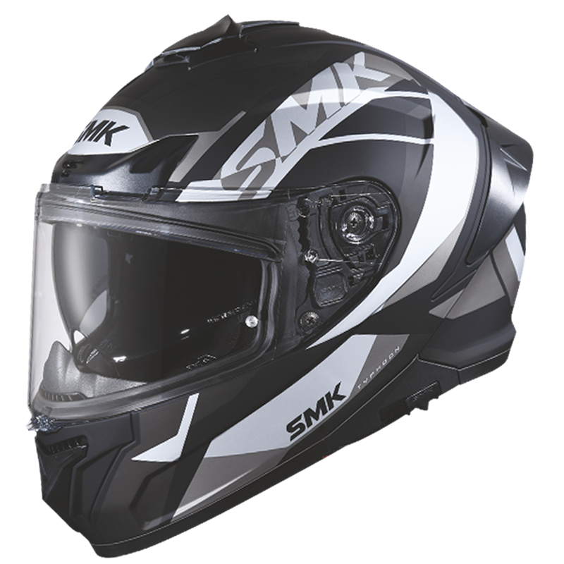 SMK Typhoon Style Gloss Black Grey (GL266) Helmet