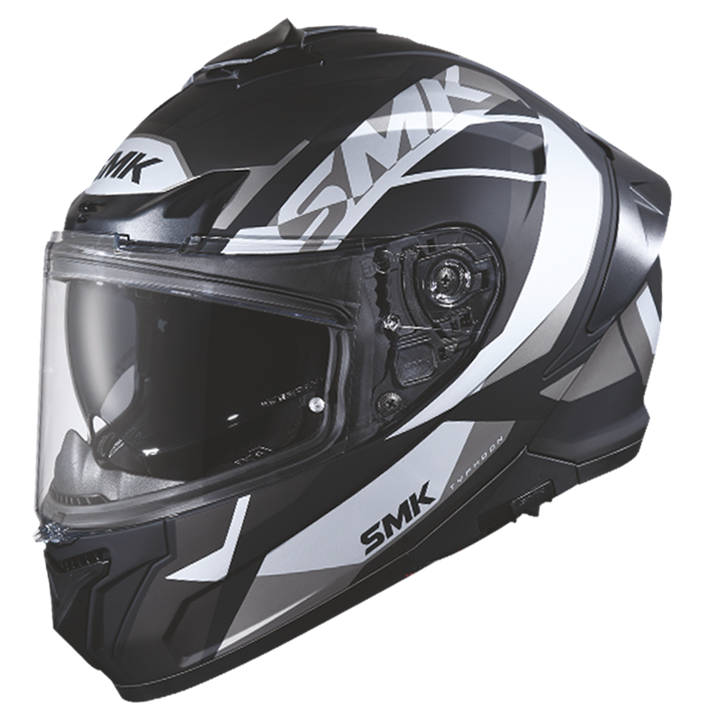 SMK Typhoon Style Matt Black Grey (MA266) Helmet