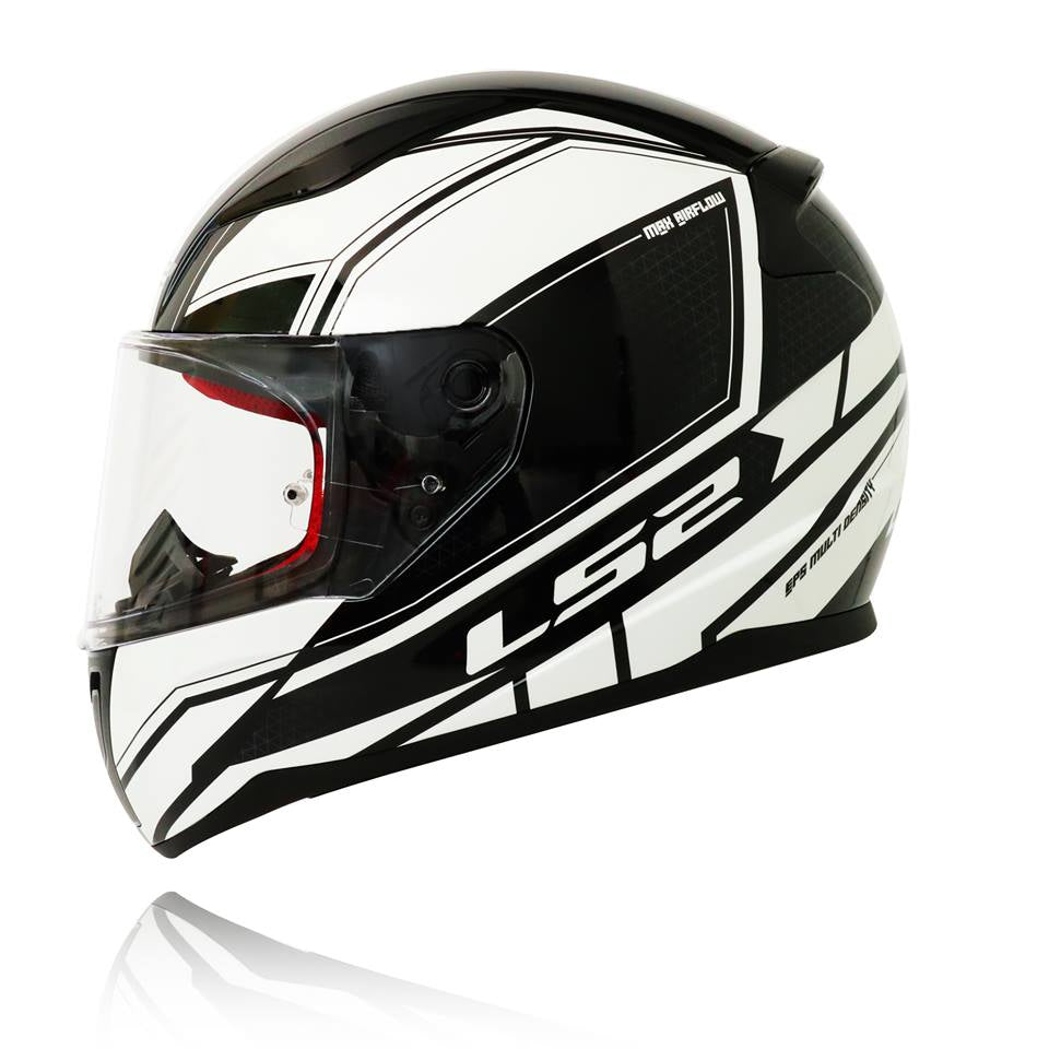 Ls2 Long Oval Helmets LS2 FF353 Rapid Infinity Matt Black White