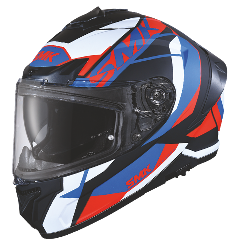 SMK Typhoon Style Matt Black Red Blue (MA235) Helmet