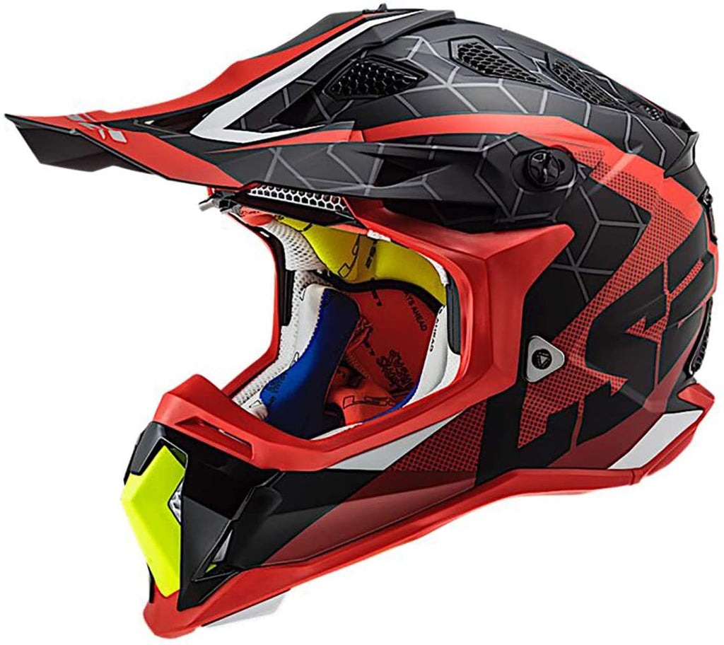 LS2 MX700 SUBVERTER Evo Straighter Matt Red Black Hi Viz Helmet