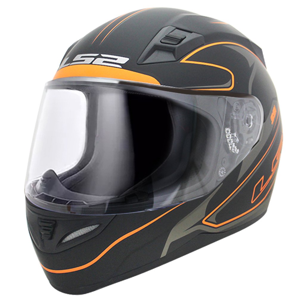ls2 full face designer helmet ff391 LS2 FF 391 Roller Matt Black Neon Orange Helmet– Moto Central