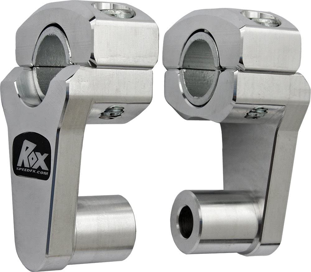 Rox Pivoting Handlebar Risers 51mm Rise, 22mm Handlebar Natural Aluminum (1R-P2SSN)