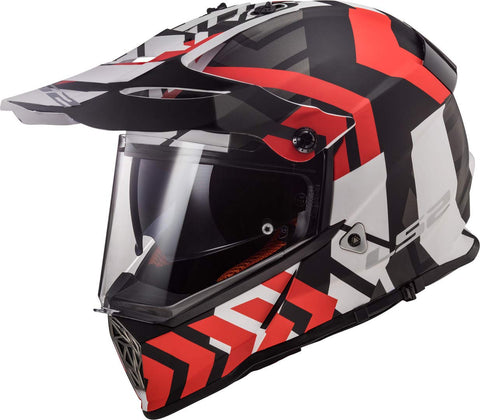 LS2 MX 436 Pioneer Xtreme Matt Black Red Helmet, Full Face Helmets, LS2 Helmets, Moto Central