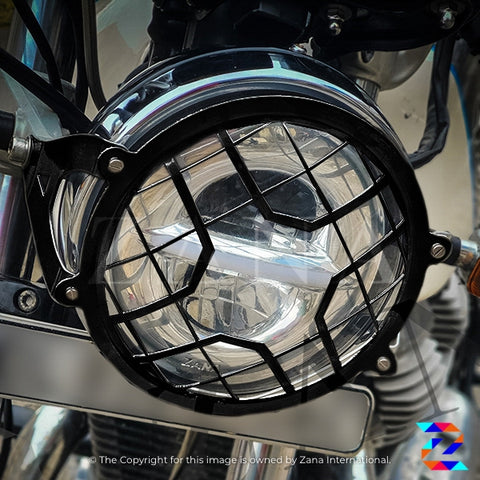 ZANA HEAD LIGHT GRILL TYPE 4A BLACK GT & INTERCEPTOR 650 (ZI-8023)
