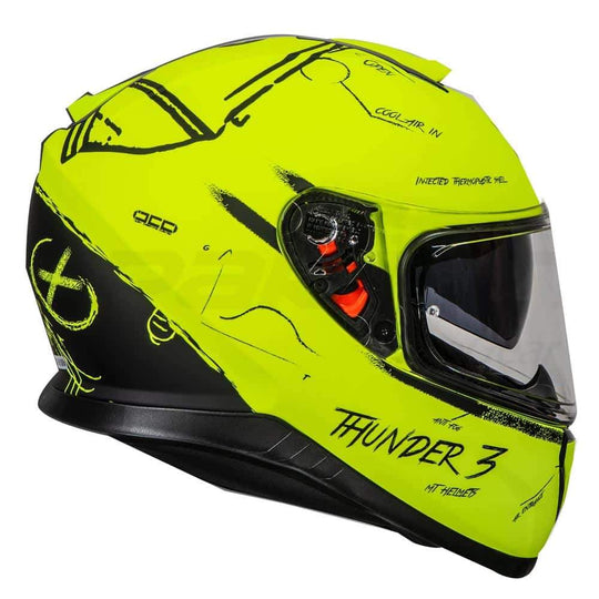 MT THUNDER 3 SV Board Gloss Fluro Yellow Helmet