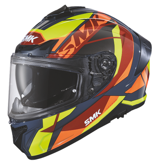 SMK Typhoon Style Gloss Black Yellow Grey (GL247) Helmet
