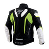 Tarmac Corsa Level 2 + PU Chest Protectors Riding Jacket (Black White Fluro Green) + Combo Offer FREE Tarmac Tex Green gloves