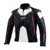 Tarmac Corsa Level 2 + PU Chest Protectors Riding Jacket (Black White Red) Combo Offer + FREE Tarmac Tex Red Gloves