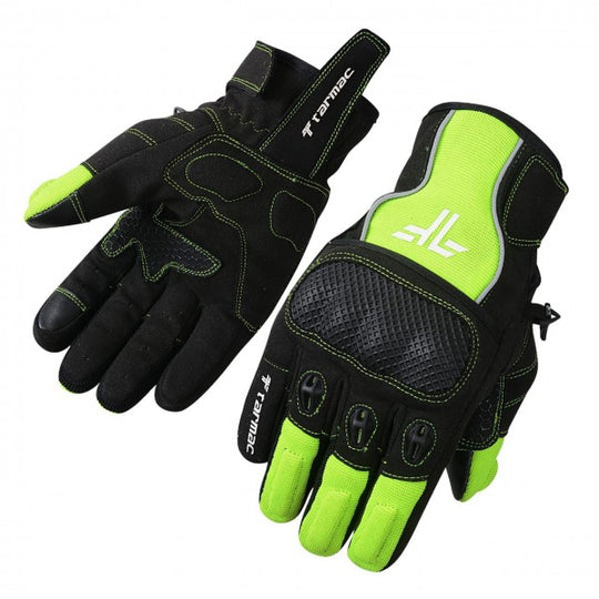 Tarmac Tex Riding Gloves (Black Fluro Green)