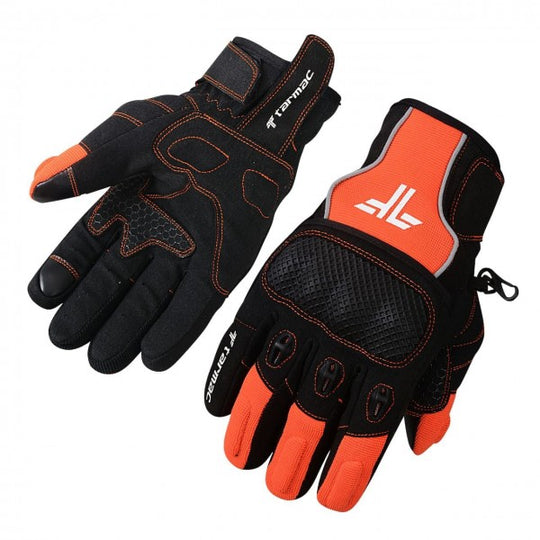 Tarmac Tex Riding Gloves (Black Orange)