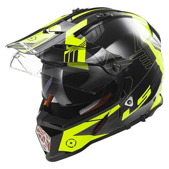 LS2 MX 436 Pioneer Trigger Matt Black Yellow Helmet