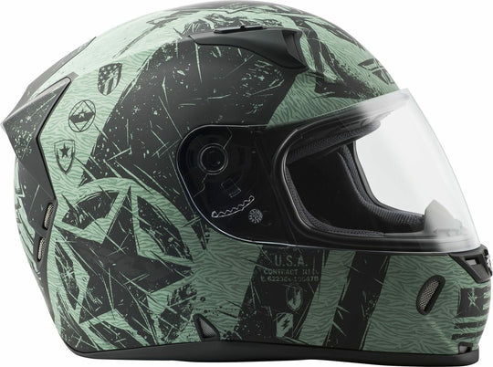 Fly Racing Revolt Liberator Matt Black Green Helmet