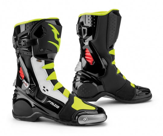 Falco Eso LX 2.1 Black White Red Fluro Riding Boots