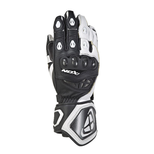 IXON RS GENIUS REP  MS LEATH GLOVES (BLACK WHITE)