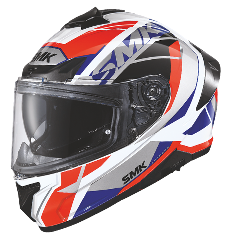 SMK Typhoon Style Matt White Red Grey (MA136) Helmet