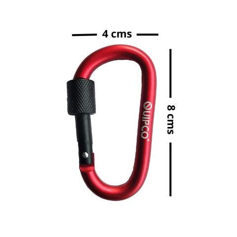 QUIPCO Coral Screwgate Accessory Carabiner 8cms (Red)