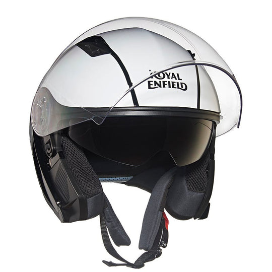 Royal Enfield Lightwing Gloss Black White Helmet