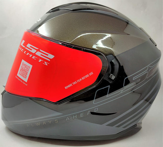 LS2 FF320 PATH Gloss Black Grey Helmet