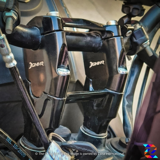 ZANA PULL BACK ANGULAR HANDLE BAR RISER TEXTURE MATT BLACK FOR DOMINAR 400 (2017-18) (ZI-8120)