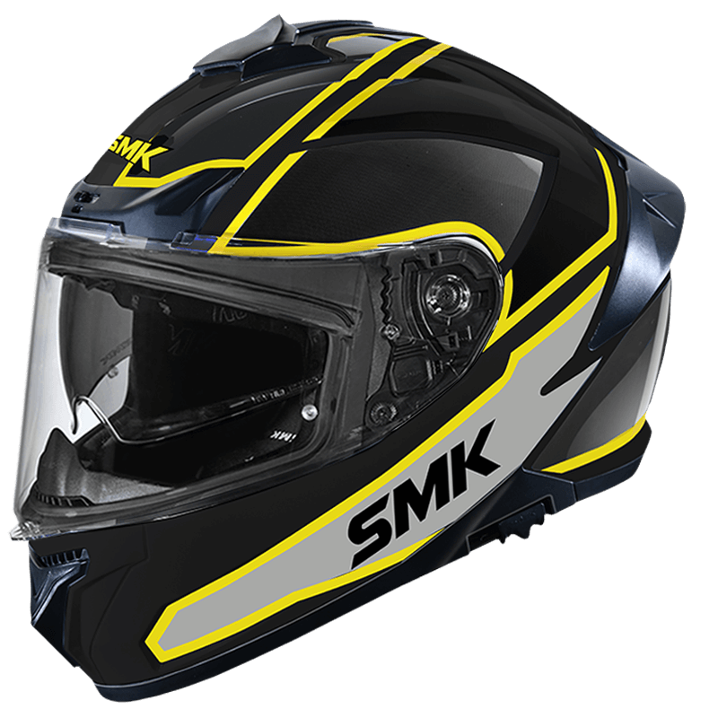 SMK Typhoon Aegis Matt Black Grey Yellow (MA264) Helmet