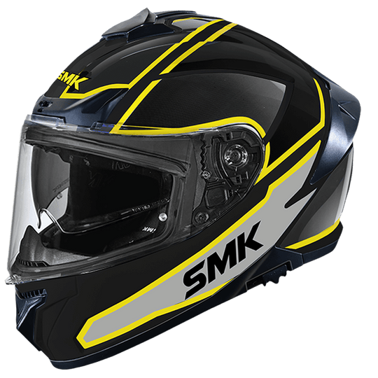 SMK Typhoon Aegis Matt Black Grey Yellow (MA264) Helmet
