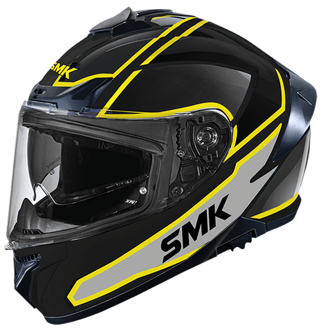 SMK Typhoon Aegis Gloss Black Grey Yellow (GL264) Helmet