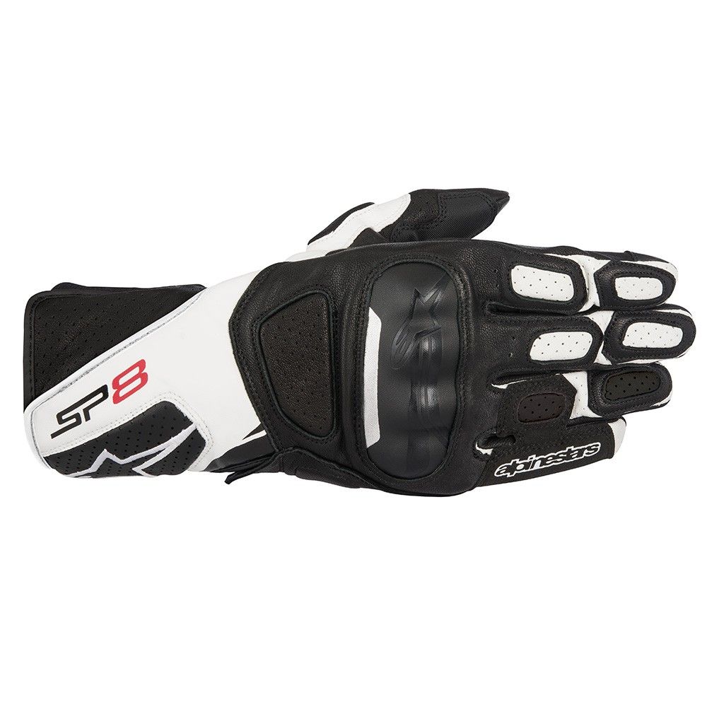 Alpinestars SP-8 V2 Leather Black White Gloves