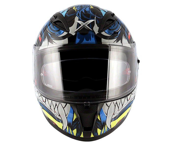 AXOR STREET Okami Black Blue Helmet– Moto Central