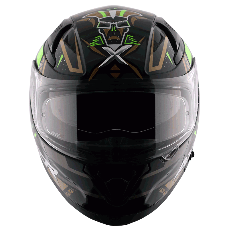 AXOR Apex Tiki Gloss Black Gold Helmet– Moto Central